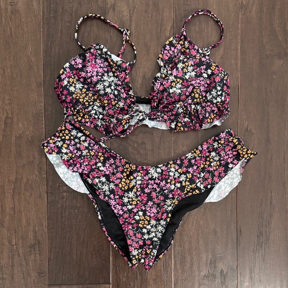 Adore Me Black Floral Bikini Set